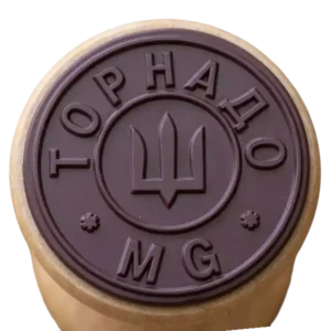 Головна 34 Відбиток латунної печатки 25 мм Торнадо MG на пластиліні з Тризубом
